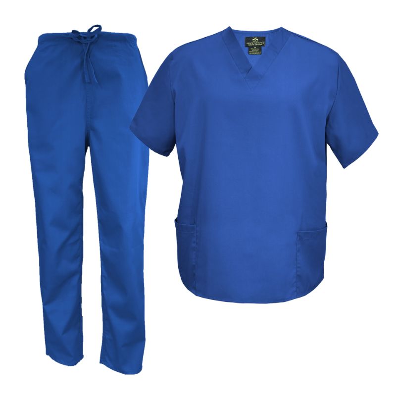 1010 - BP101 - UNISEX SIX POCKET SOLID SCRUB SET