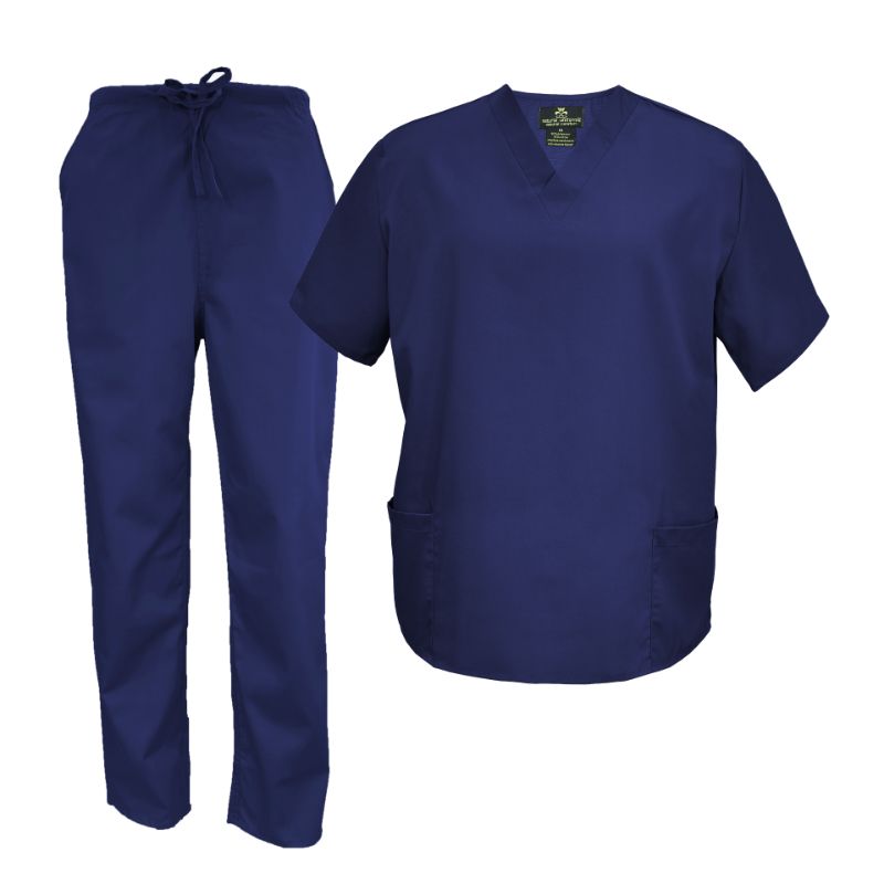 1010 - BP101 - UNISEX SIX POCKET SOLID SCRUB SET