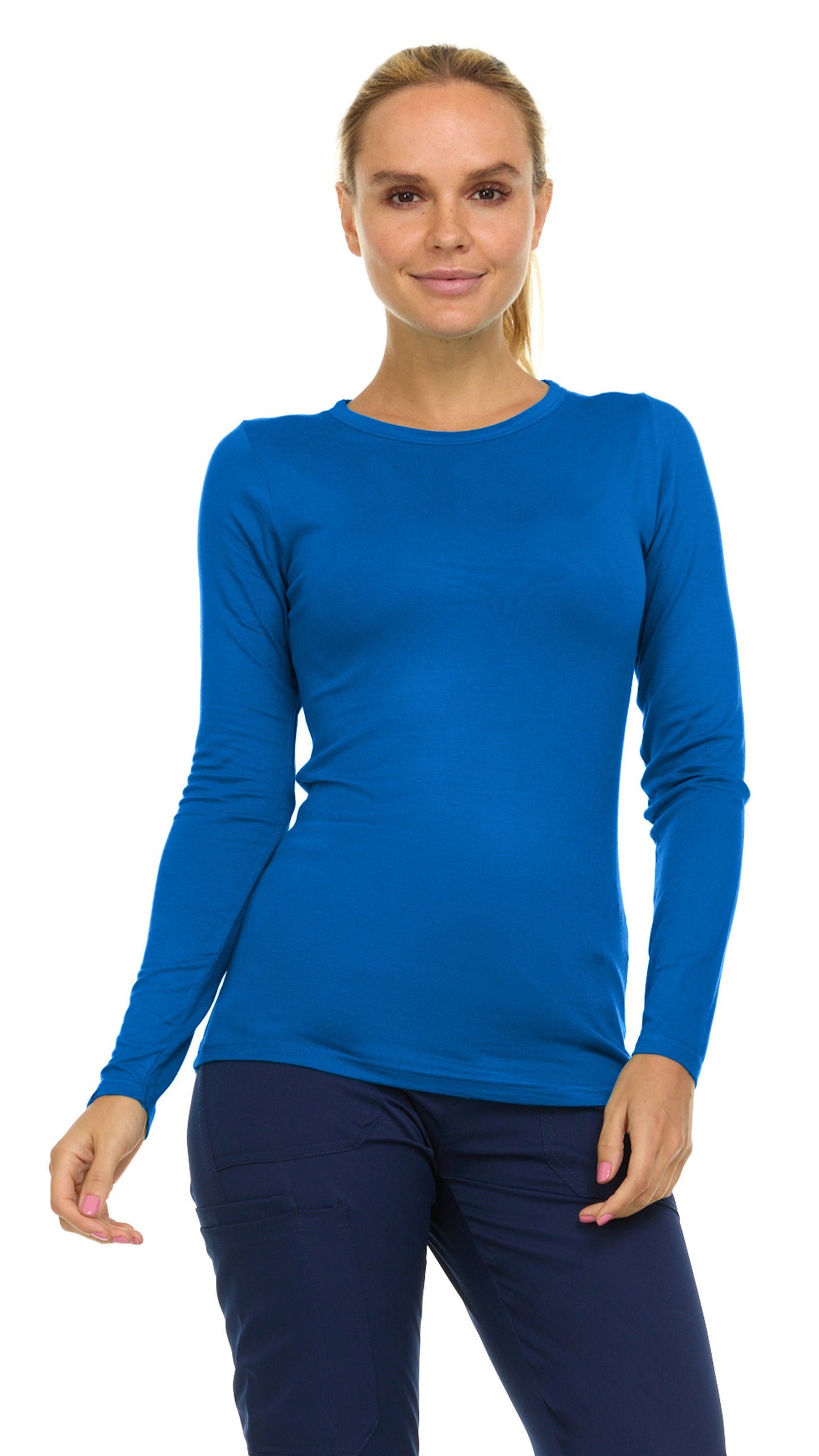 1026 Medichic Women's Long Sleeve Underscrub Knit Tee