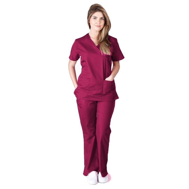 3030- MM001 - WOMEN'S MOCK WRAP SCRUB SET