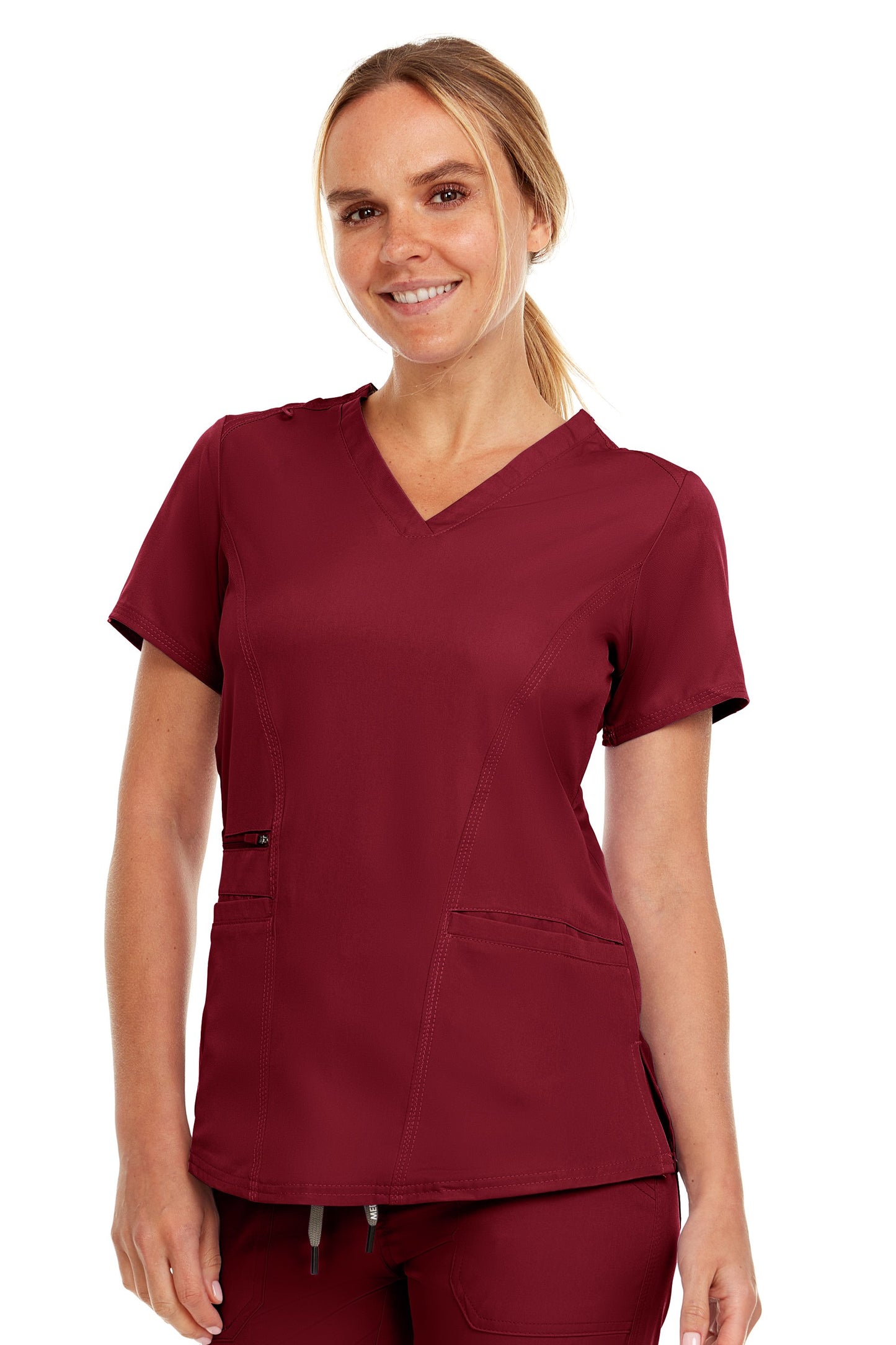 4136 - Ruth - V-Neck Zipper Top