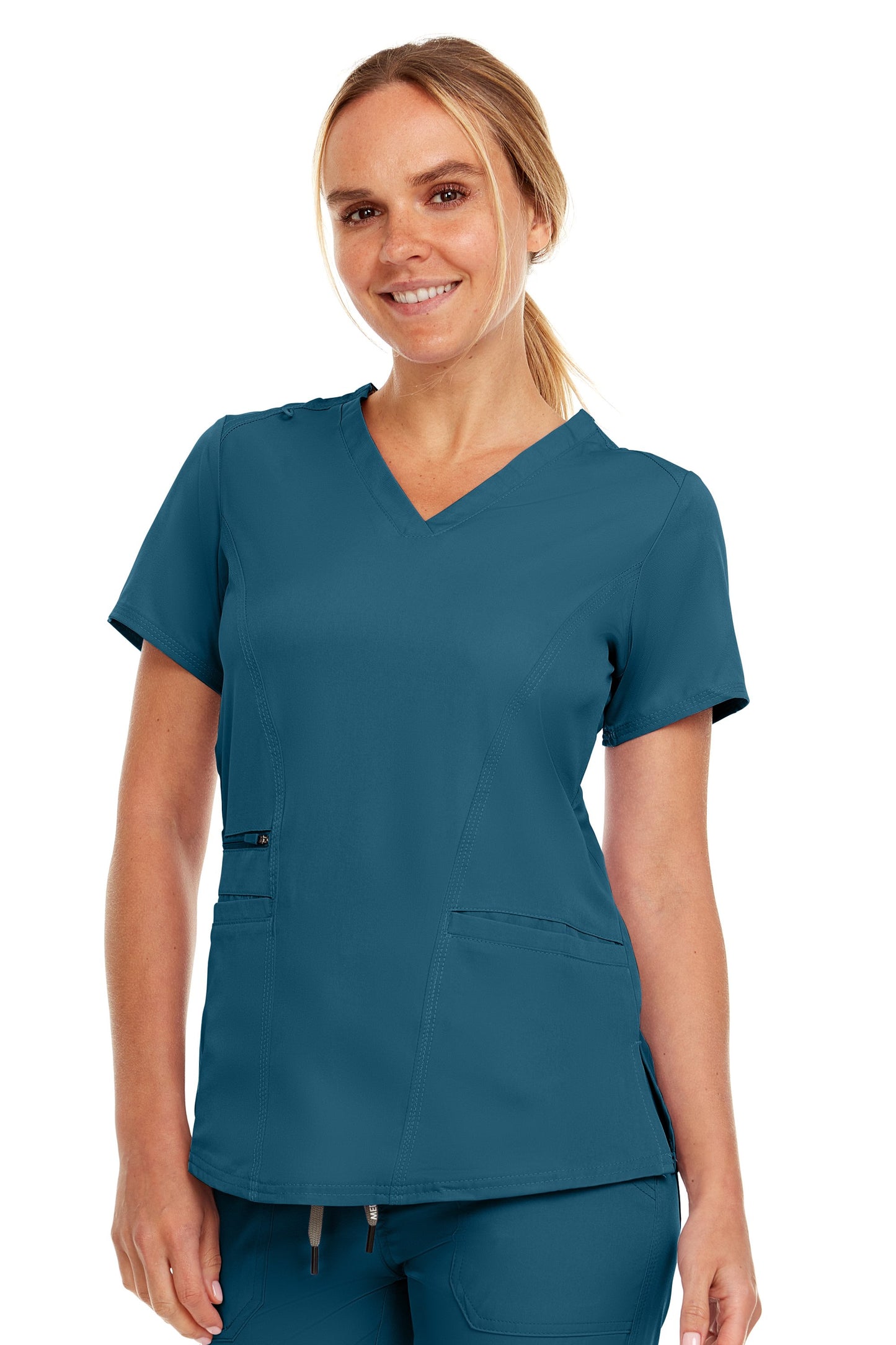 4136 - Ruth - V-Neck Zipper Top