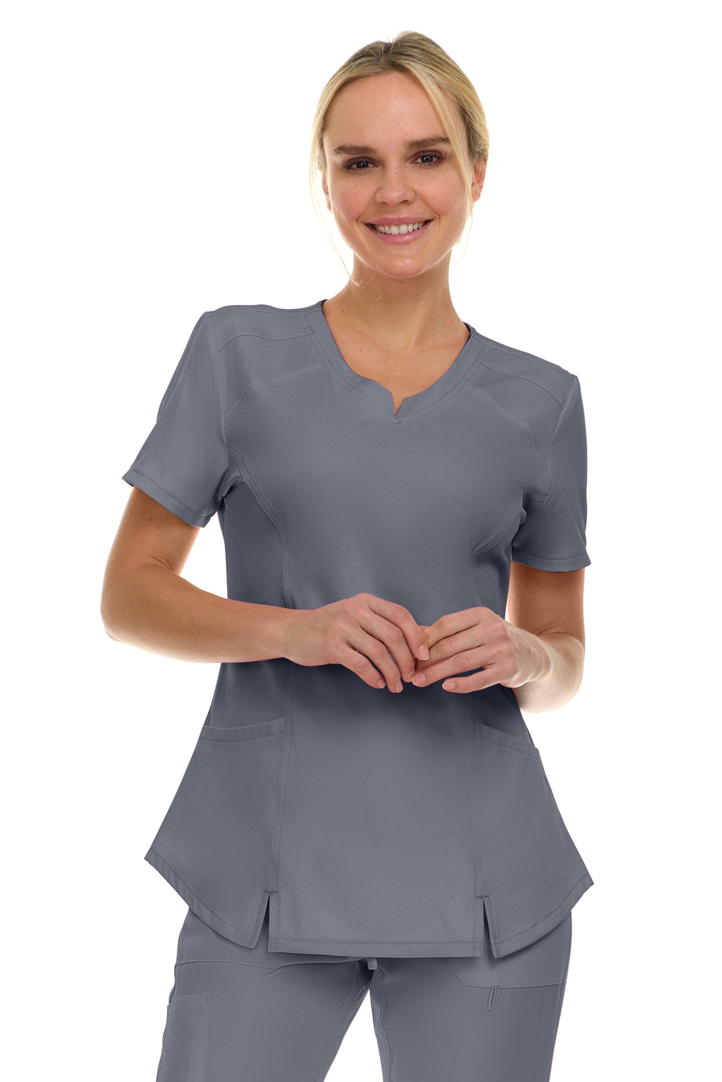 4137 - Holly - Two Pocket V-Neck Top