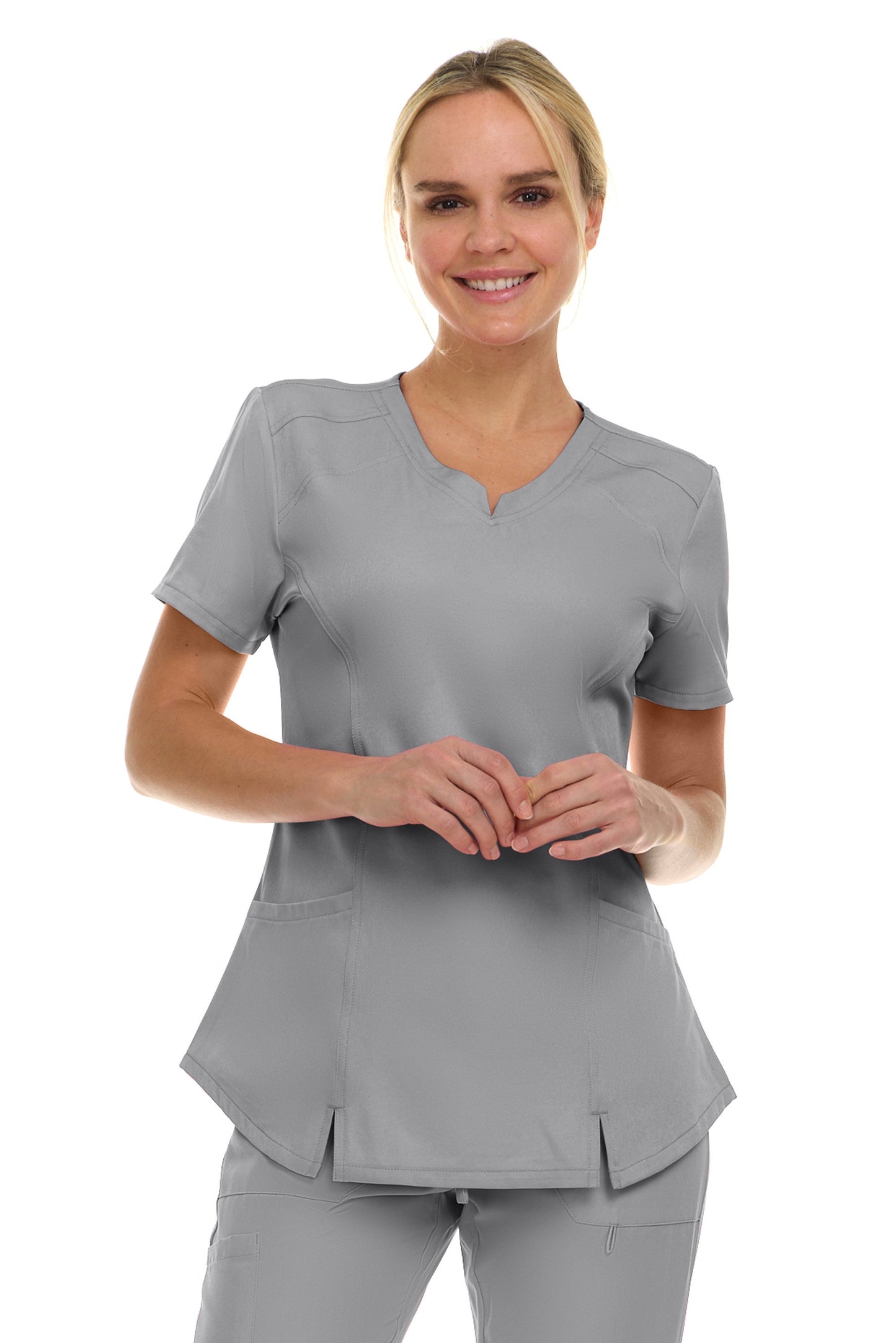 4137 - Holly - Two Pocket V-Neck Top