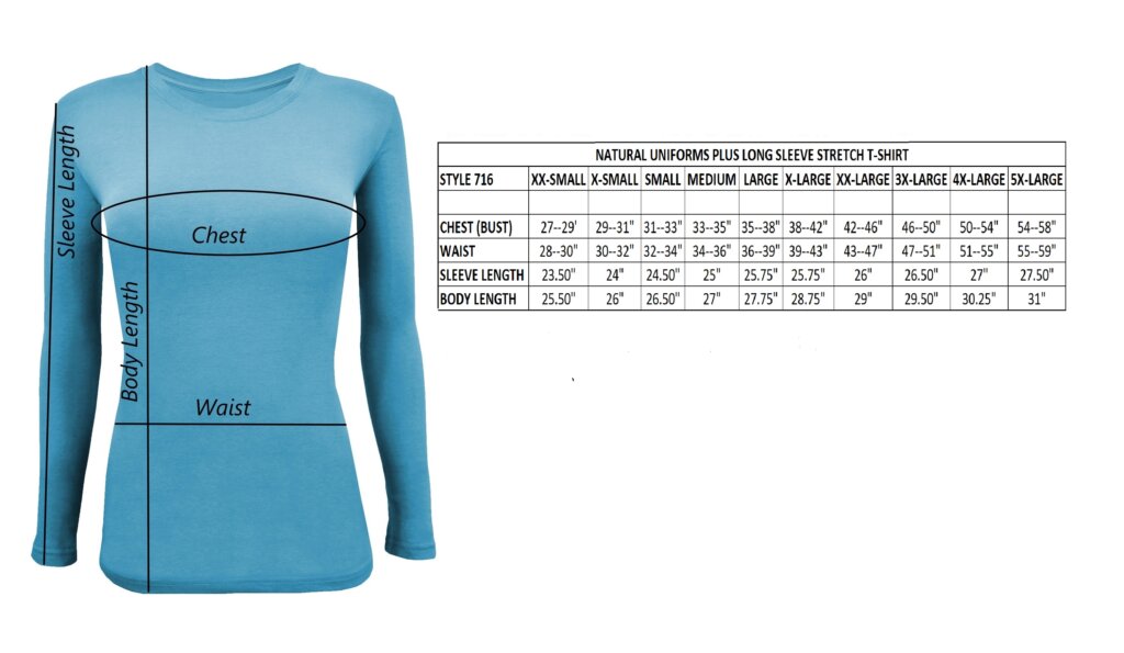 Natural Uniforms - 7160 - LONG SLEEVE UNDER SCRUB STRETCH CREW NECK T-SHIRT