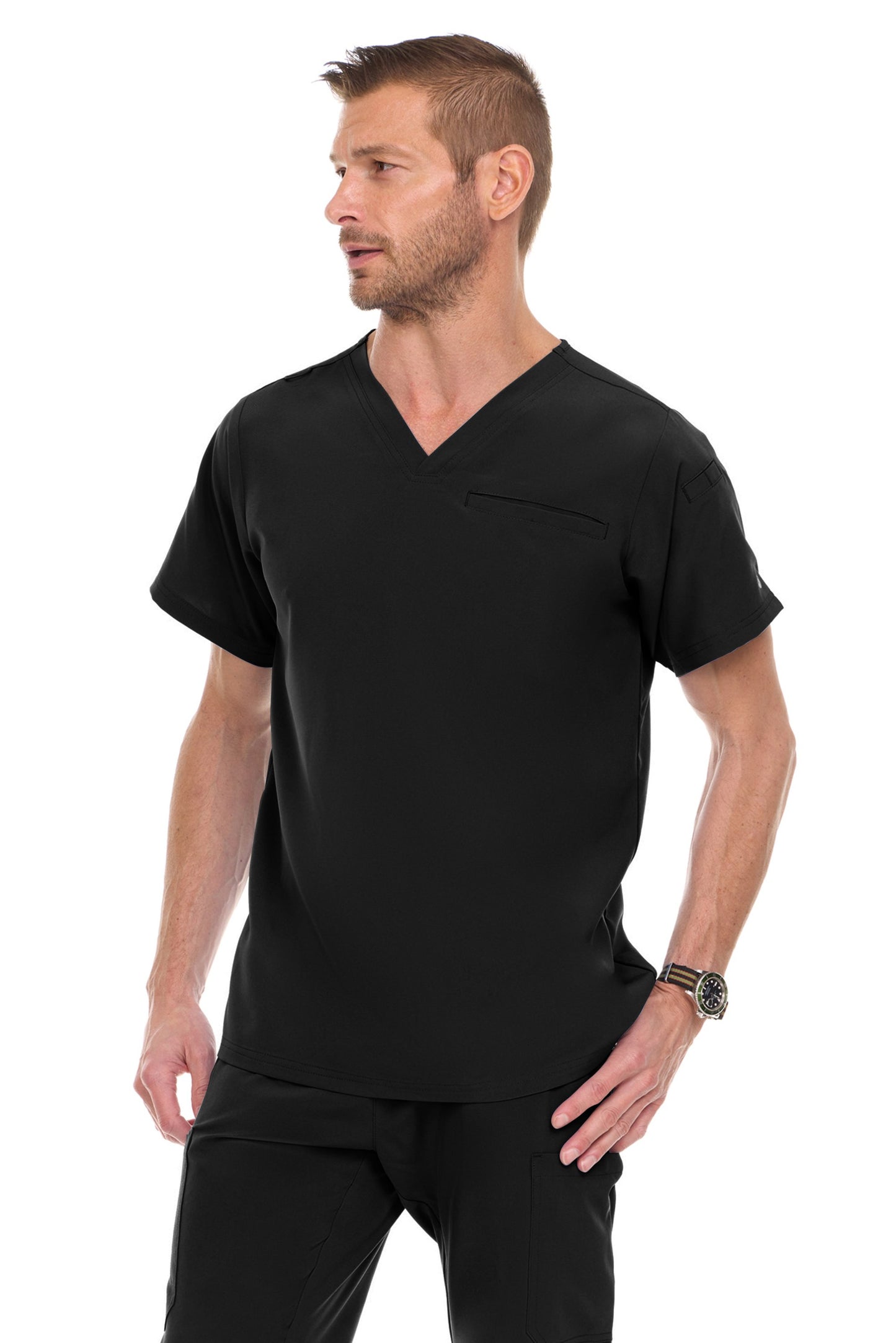 9910 Medichic Men's Set: V-Neck Tuck In Top & Tapered Leg Scrub Pant