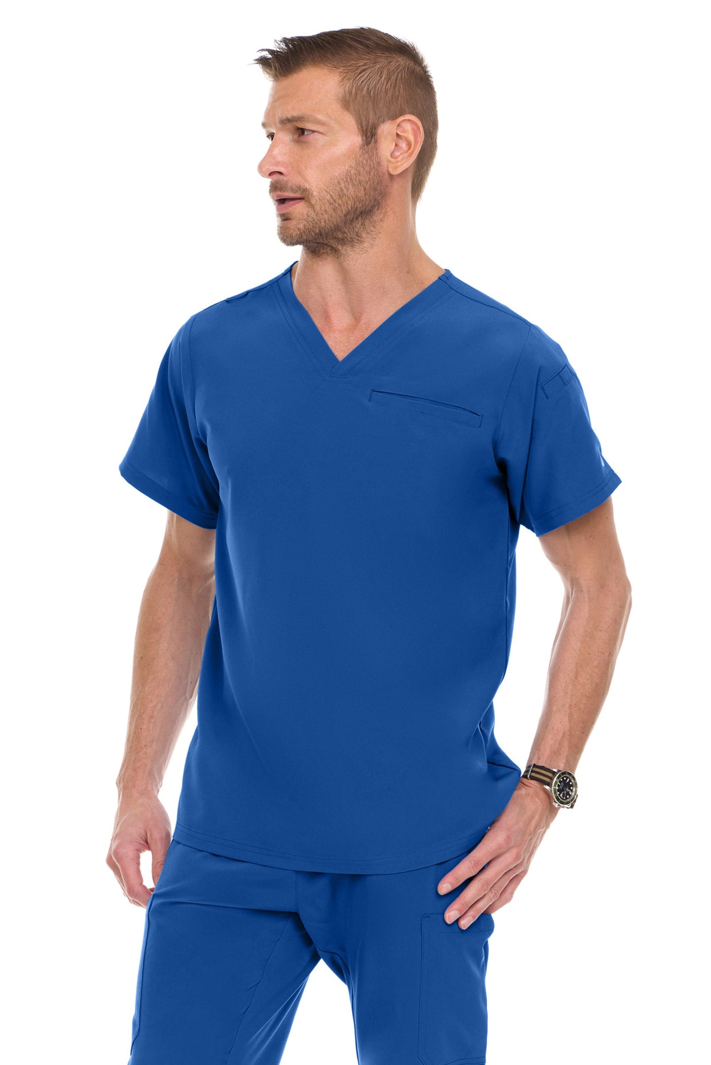9910 Medichic Men's Set: V-Neck Tuck In Top & Tapered Leg Scrub Pant