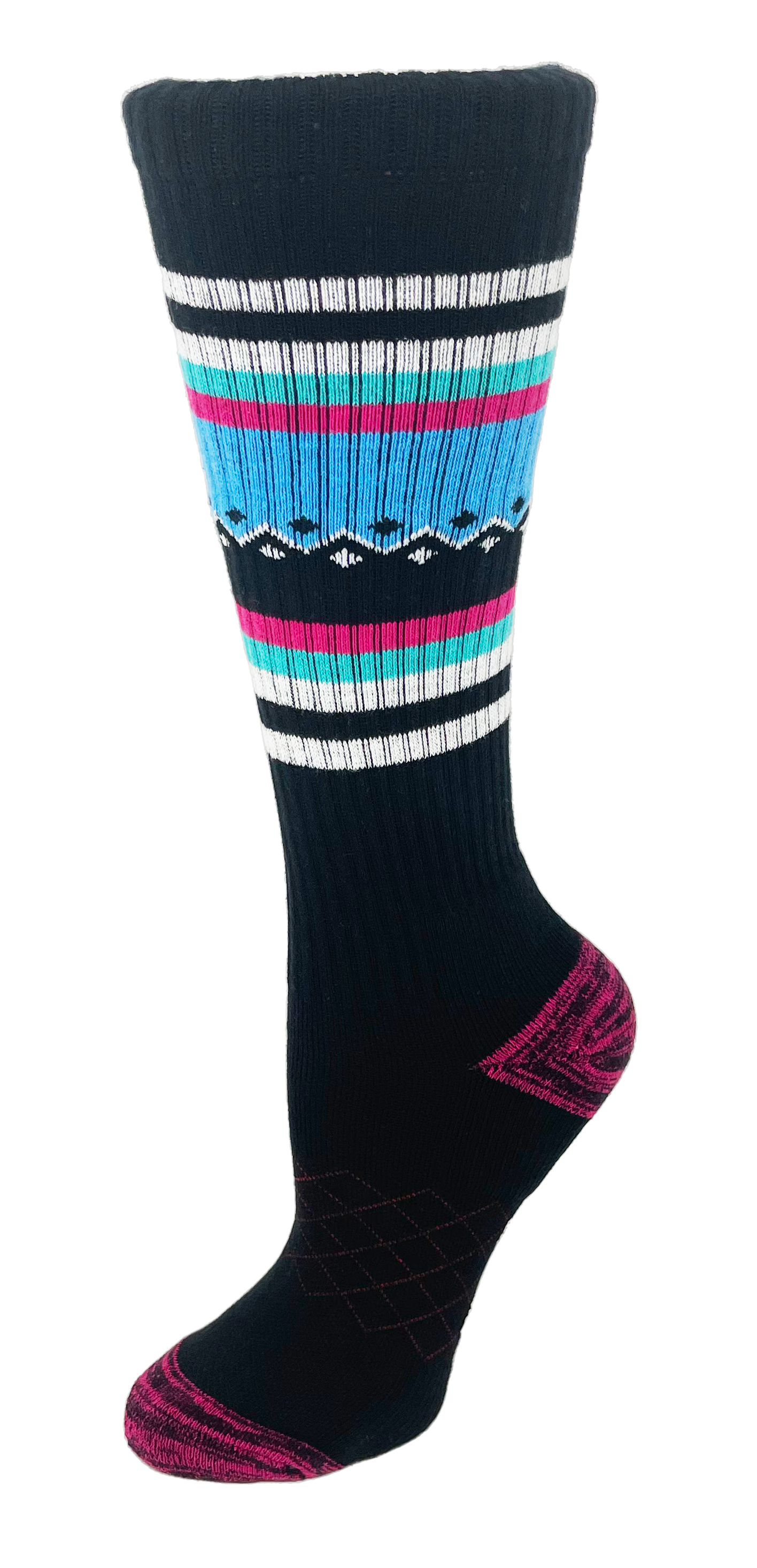 1520-BLK Black Platinum - Knit Compression Socks Cutieful