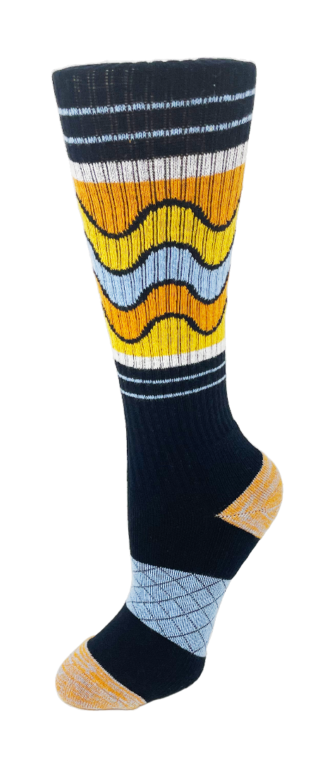 1520-Navy Platinum - Knit Compression Socks Cutieful