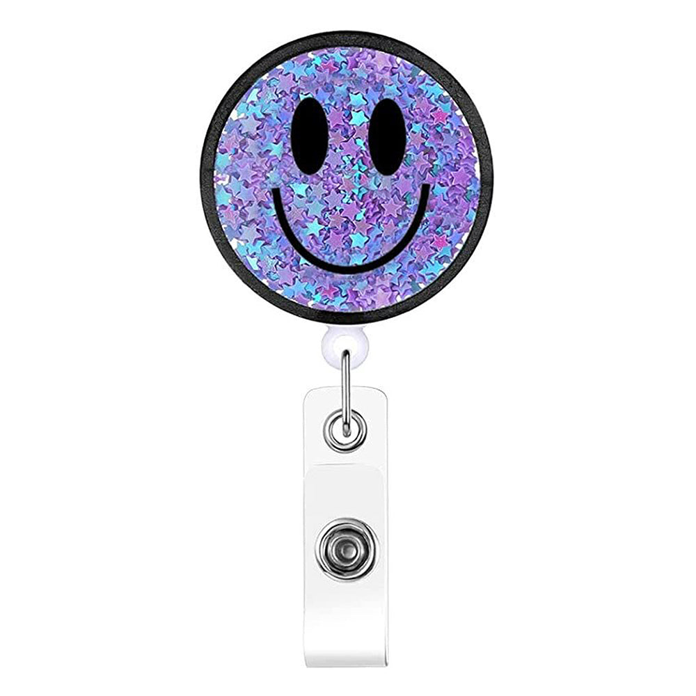 CU-553 Purple Smiley - Cutieful Shaker Badge Reel