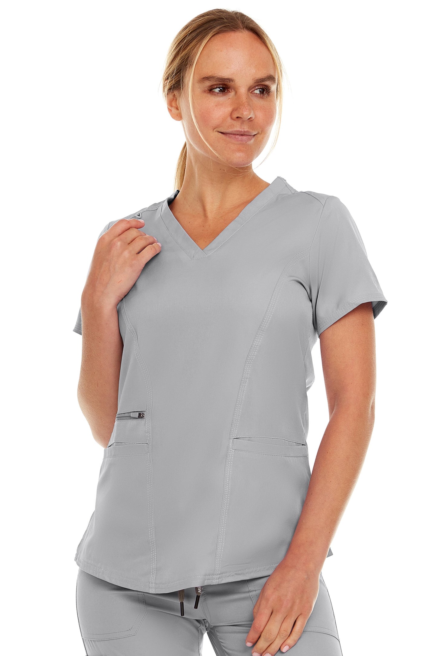 4136 - Ruth - V-Neck Zipper Top