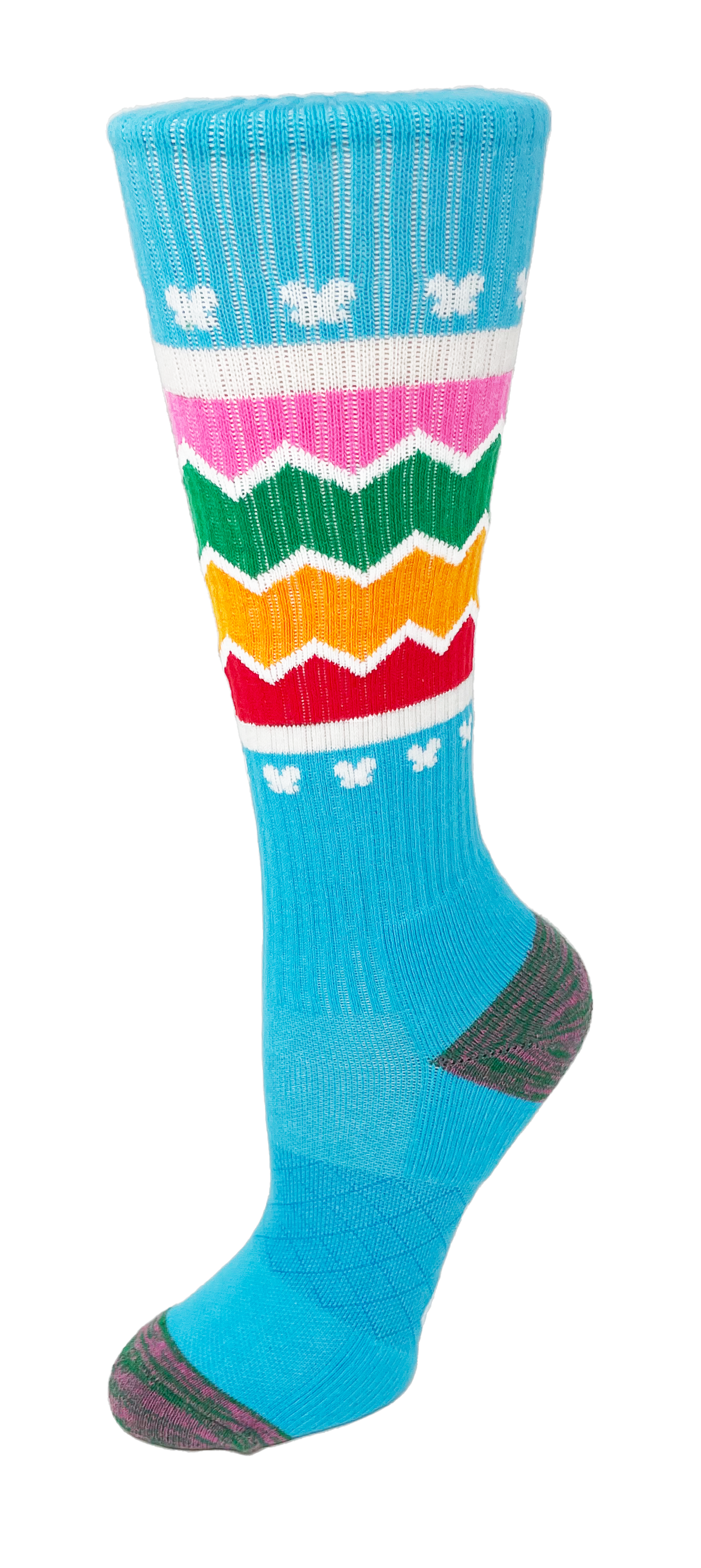 1520-Turquoise Platinum - Knit Compression Socks Cutieful