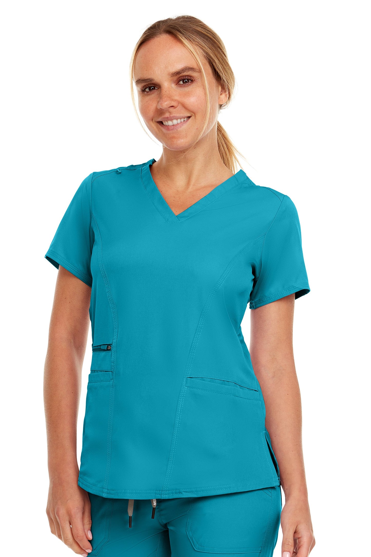 4136 - Ruth - V-Neck Zipper Top
