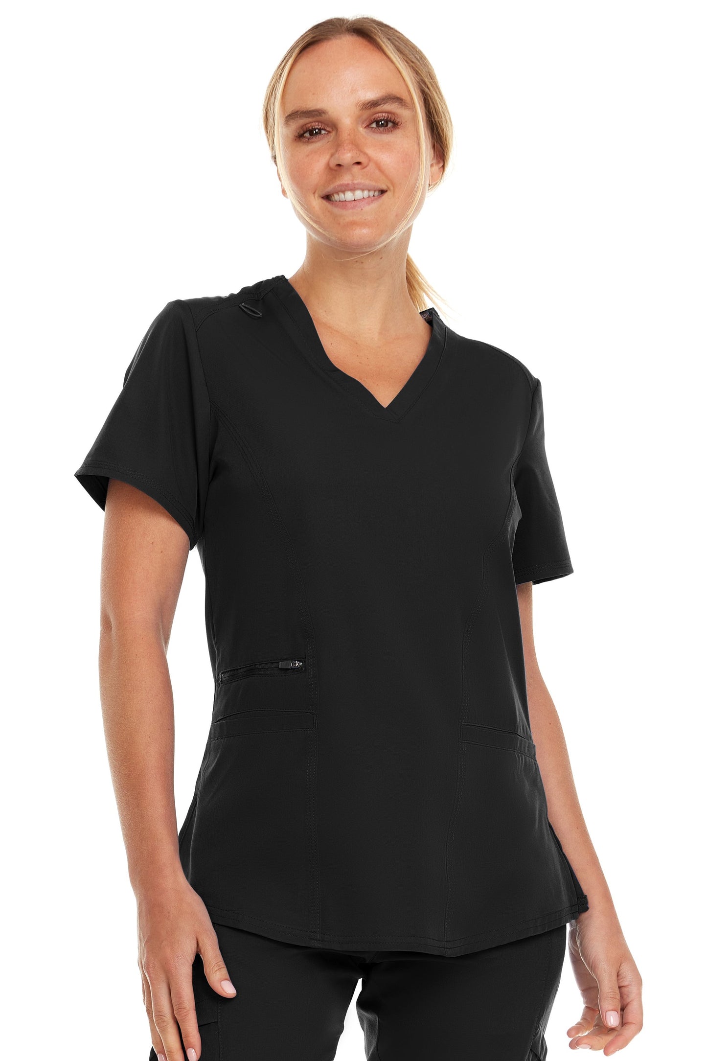 4136 - Ruth - V-Neck Zipper Top