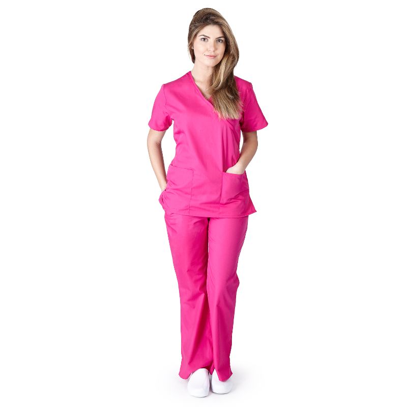3030- MM001 - WOMEN'S MOCK WRAP SCRUB SET
