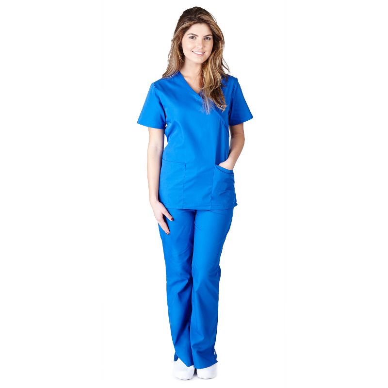 3030- MM001 - WOMEN'S MOCK WRAP SCRUB SET