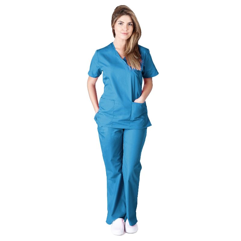 3030- MM001 - WOMEN'S MOCK WRAP SCRUB SET