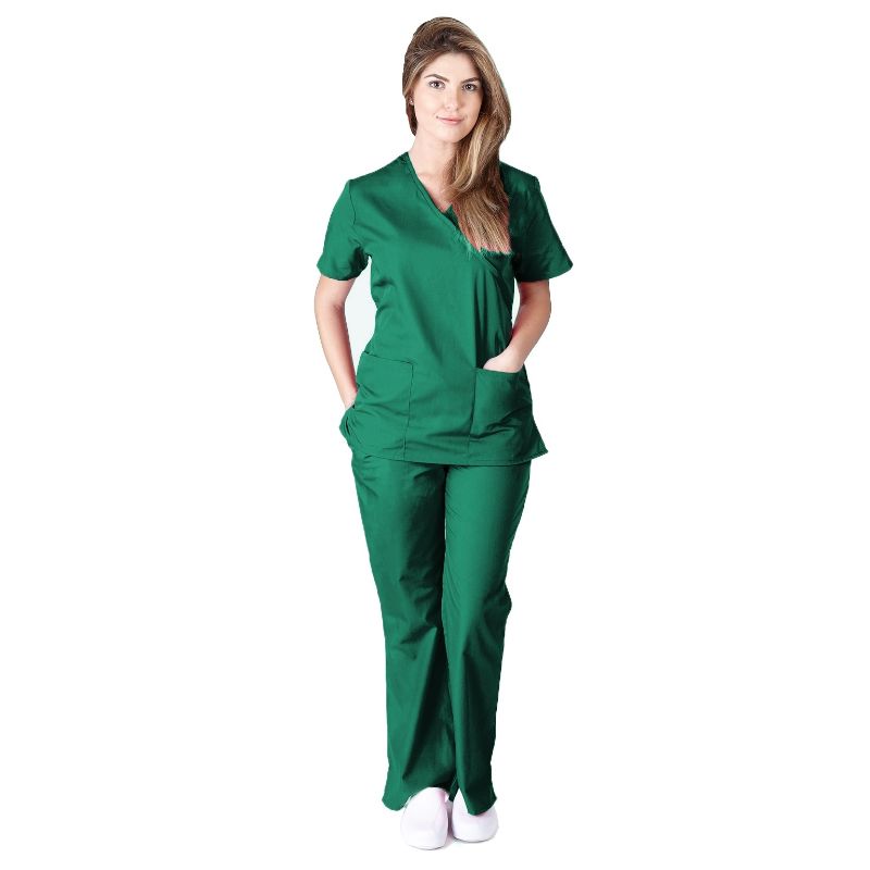 3030- MM001 - WOMEN'S MOCK WRAP SCRUB SET
