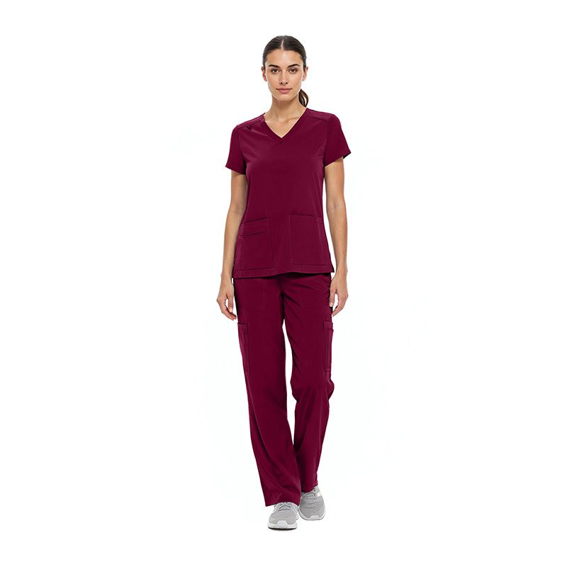 8400 WOMEN'S COOL STRETCH V-NECK TOP AND CARGO PANT SET