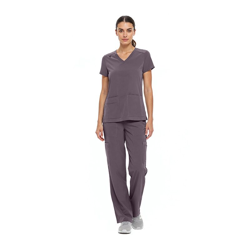 8400 WOMEN'S COOL STRETCH V-NECK TOP AND CARGO PANT SET