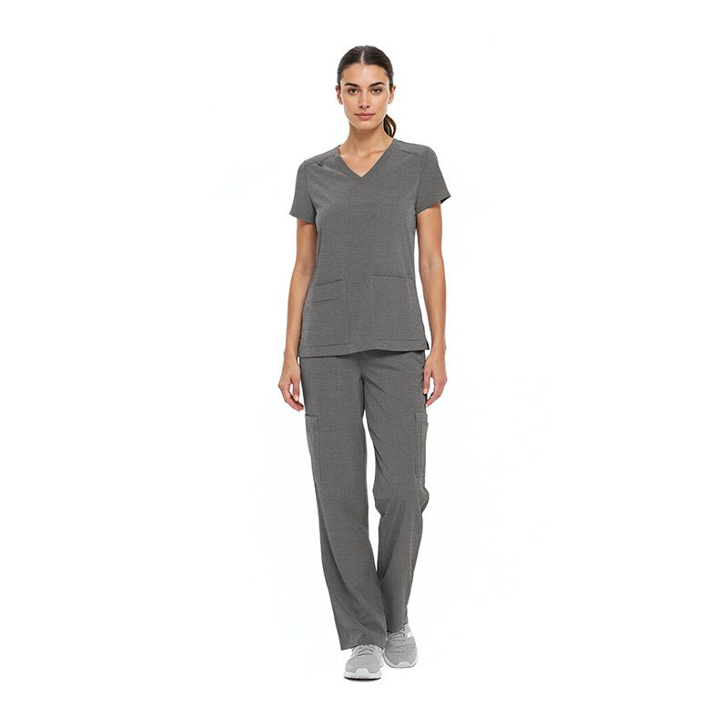 8400 WOMEN'S COOL STRETCH V-NECK TOP AND CARGO PANT SET
