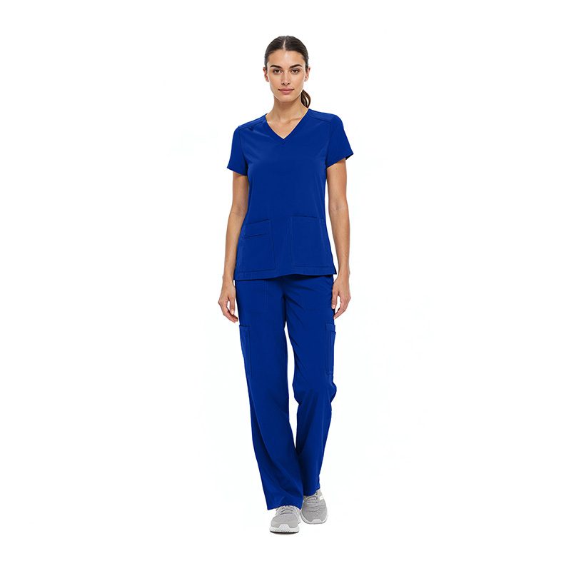 8400 WOMEN'S COOL STRETCH V-NECK TOP AND CARGO PANT SET