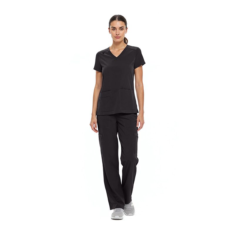 8400 WOMEN'S COOL STRETCH V-NECK TOP AND CARGO PANT SET