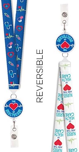 94611 Think Medical Reversible Badge Reel Lanyard (Nurses Heart of Healthcare)