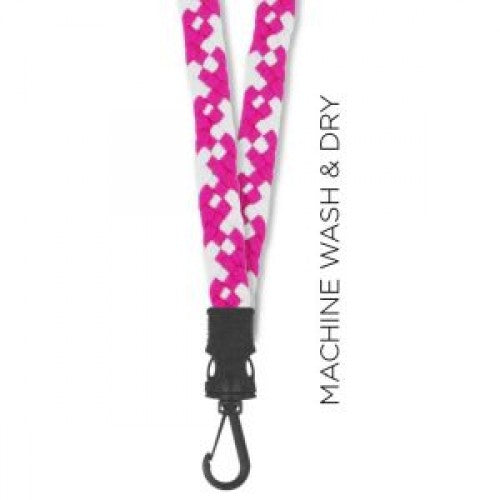 94615 Think Medical Wash' N Dry Stretch Lanyard - Hot Pink
