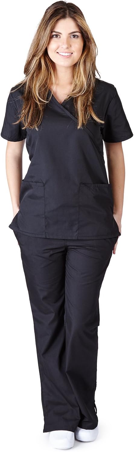 3030- MM001 - WOMEN'S MOCK WRAP SCRUB SET