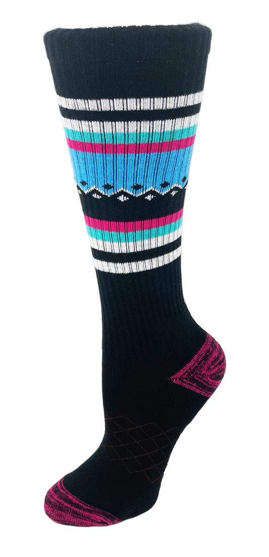 1520-BLK Black Platinum - Knit Compression Socks Cutieful