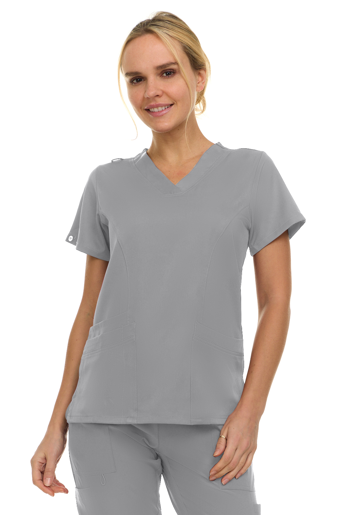 4121 - Eleanor - V-Neck Solid Scrub Top
