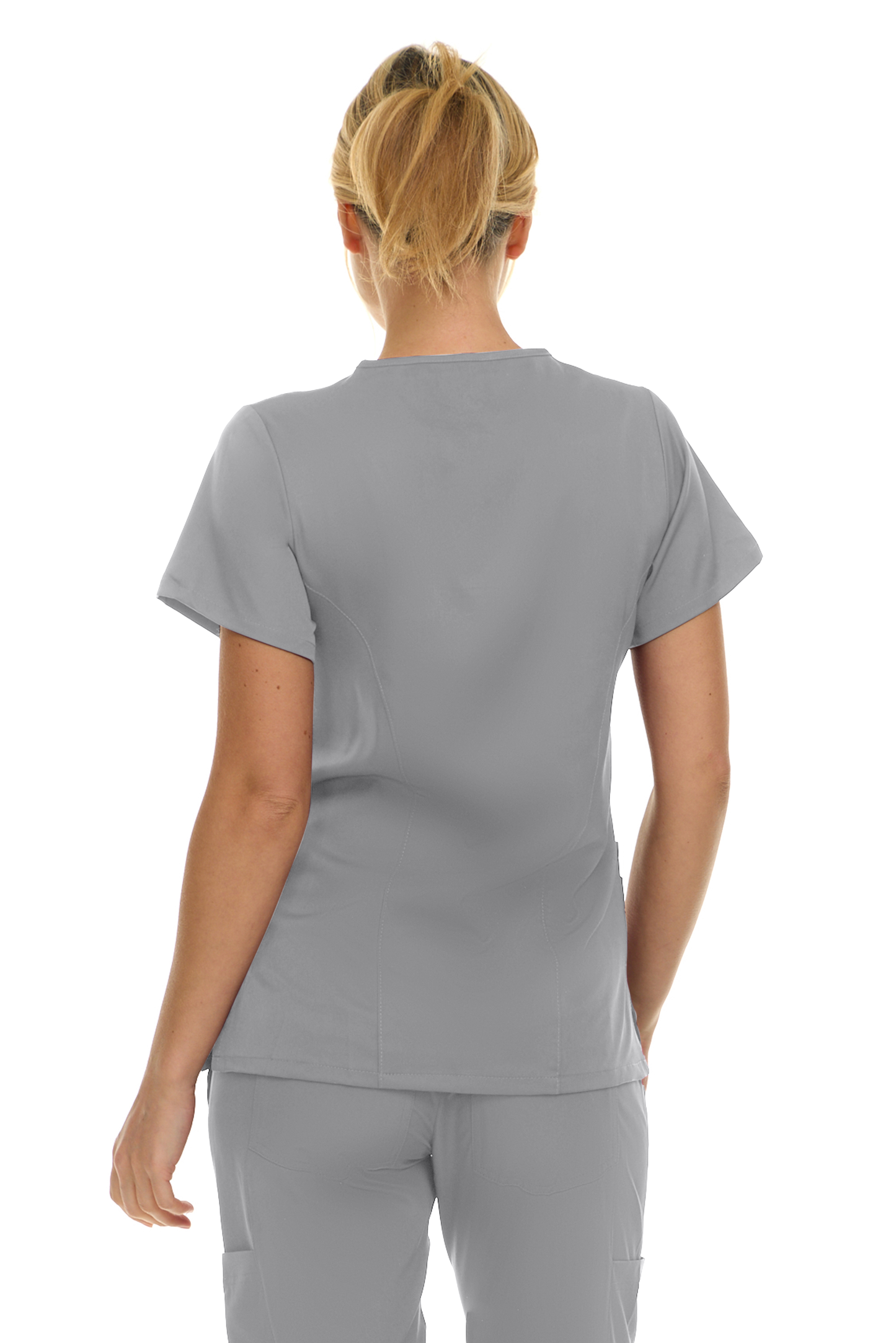 4121 - Eleanor - V-Neck Solid Scrub Top