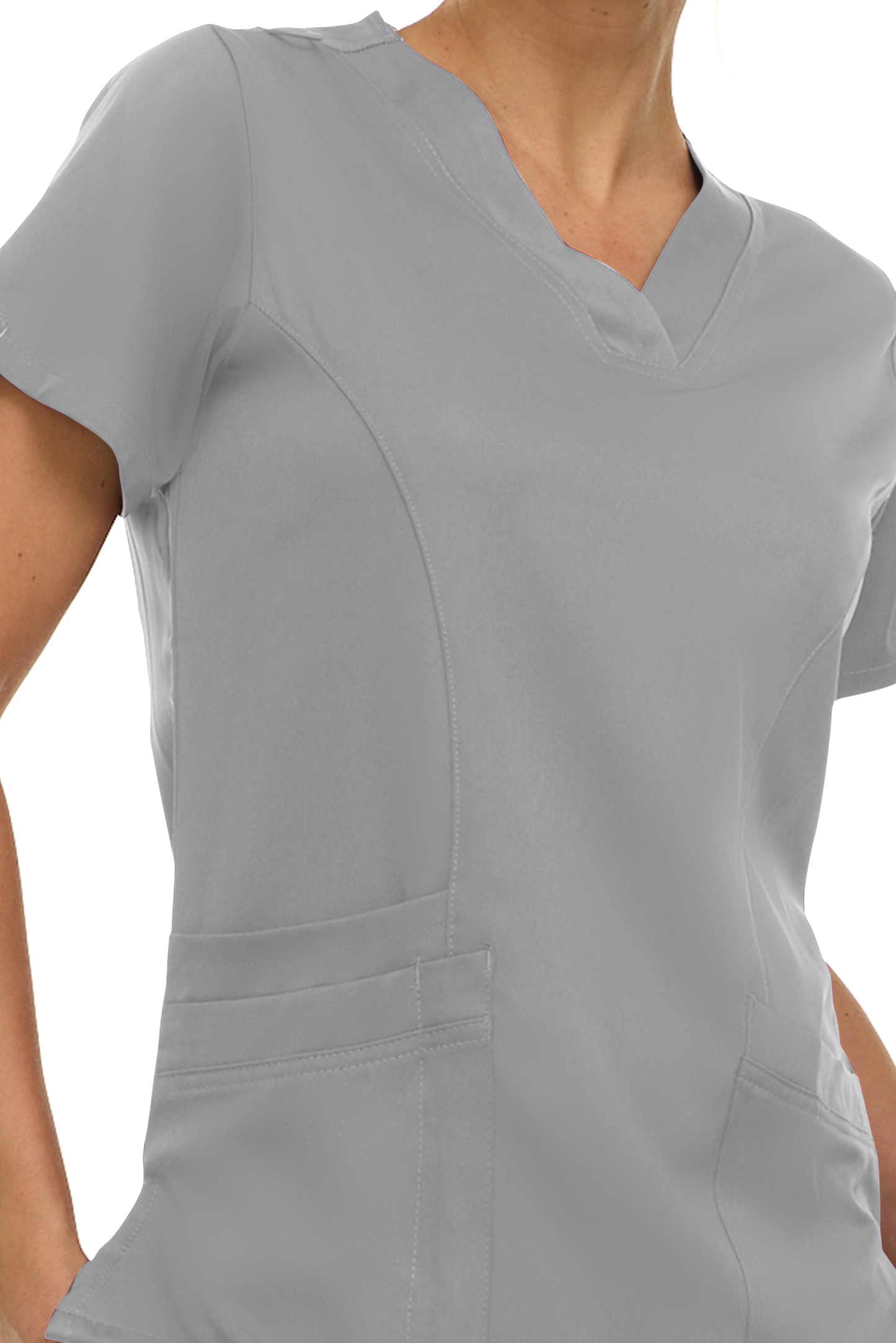 4121 - Eleanor - V-Neck Solid Scrub Top