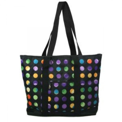 94565 Think Medical Fashion Print Utility Tote - Black Polka Dot