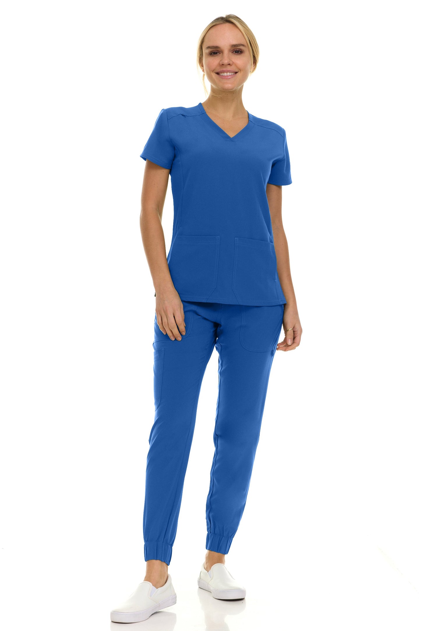 8002 Gina Saint Scrub Women's Set: V-Neck Top & Jogger Scrub Pant
