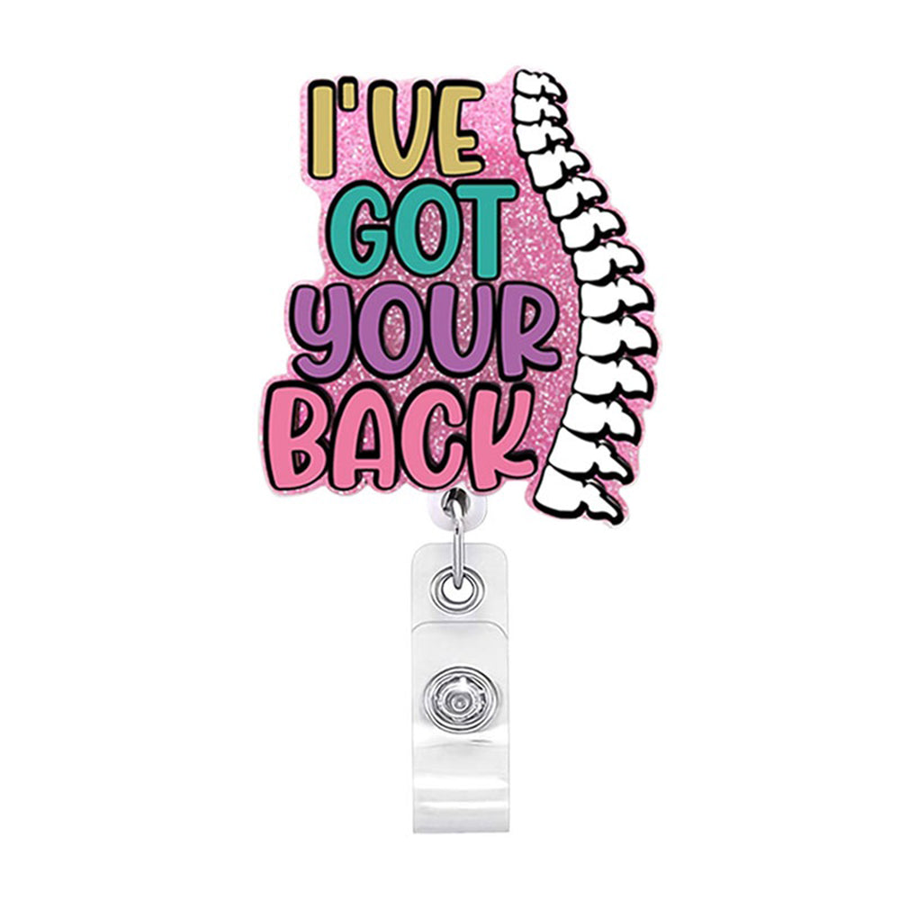 CU-539 I've Got Your Back - Cutieful Glitter Acrylic Badge Reel