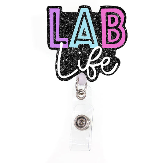 CU-549 Lab Life - Cutieful Glitter Acrylic Badge Reel