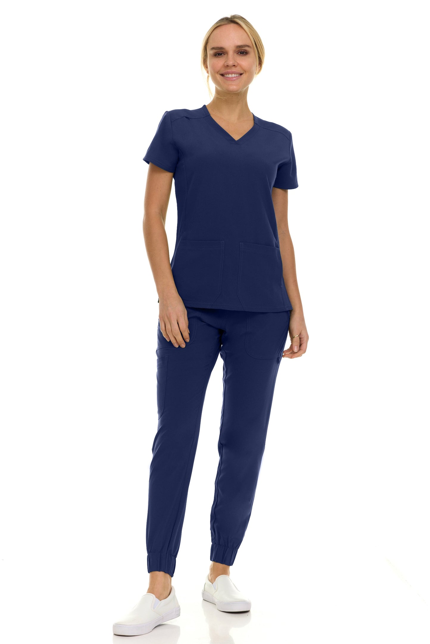8002 Gina Saint Scrub Women's Set: V-Neck Top & Jogger Scrub Pant