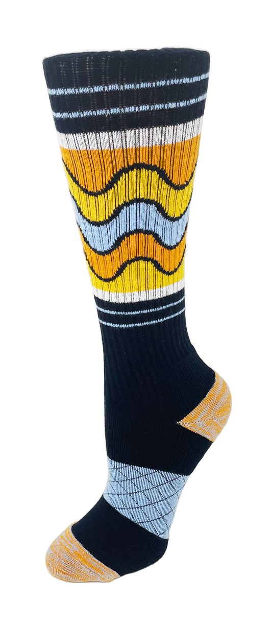 1520-Navy Platinum - Knit Compression Socks Cutieful