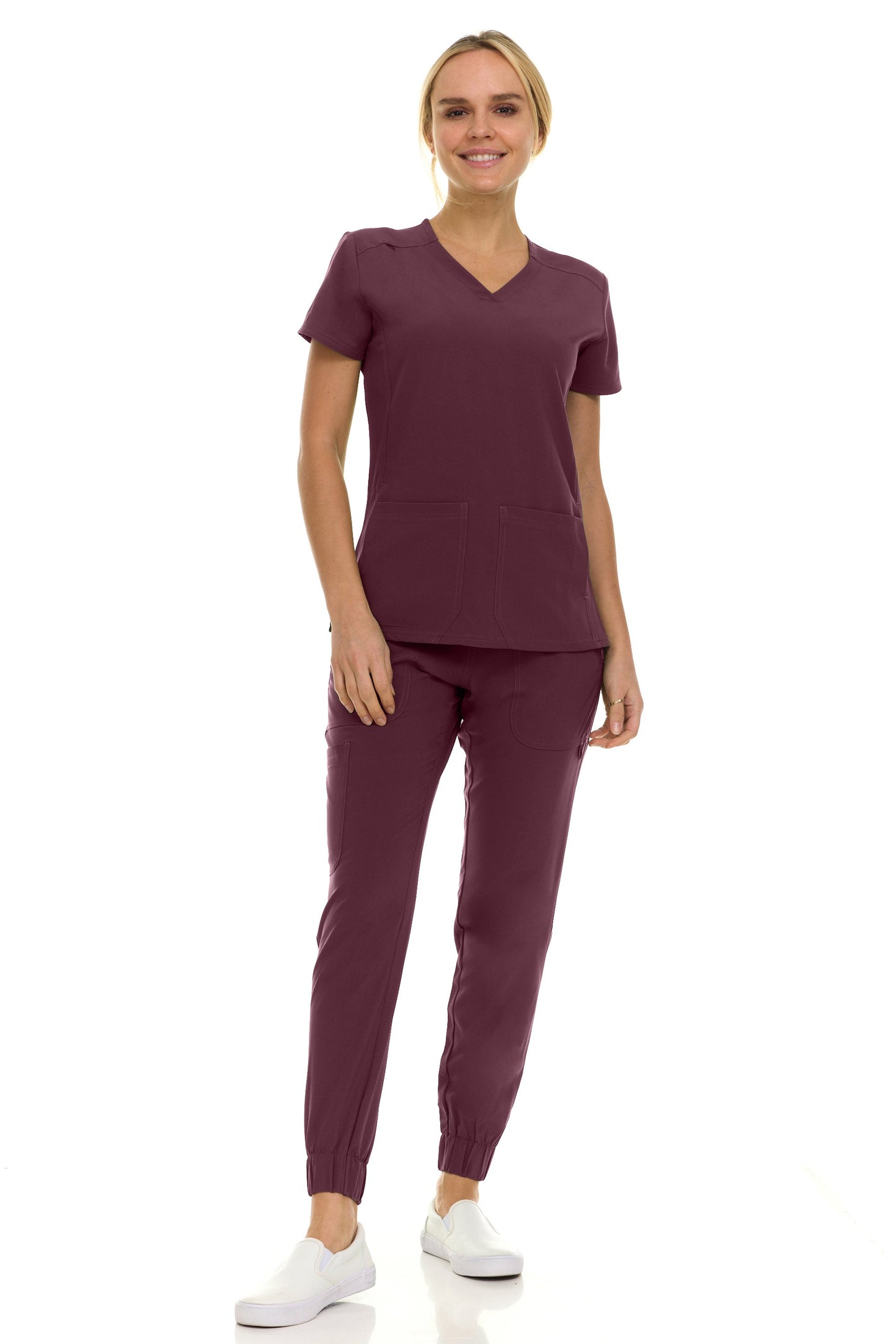 8002 Gina Saint Scrub Women's Set: V-Neck Top & Jogger Scrub Pant