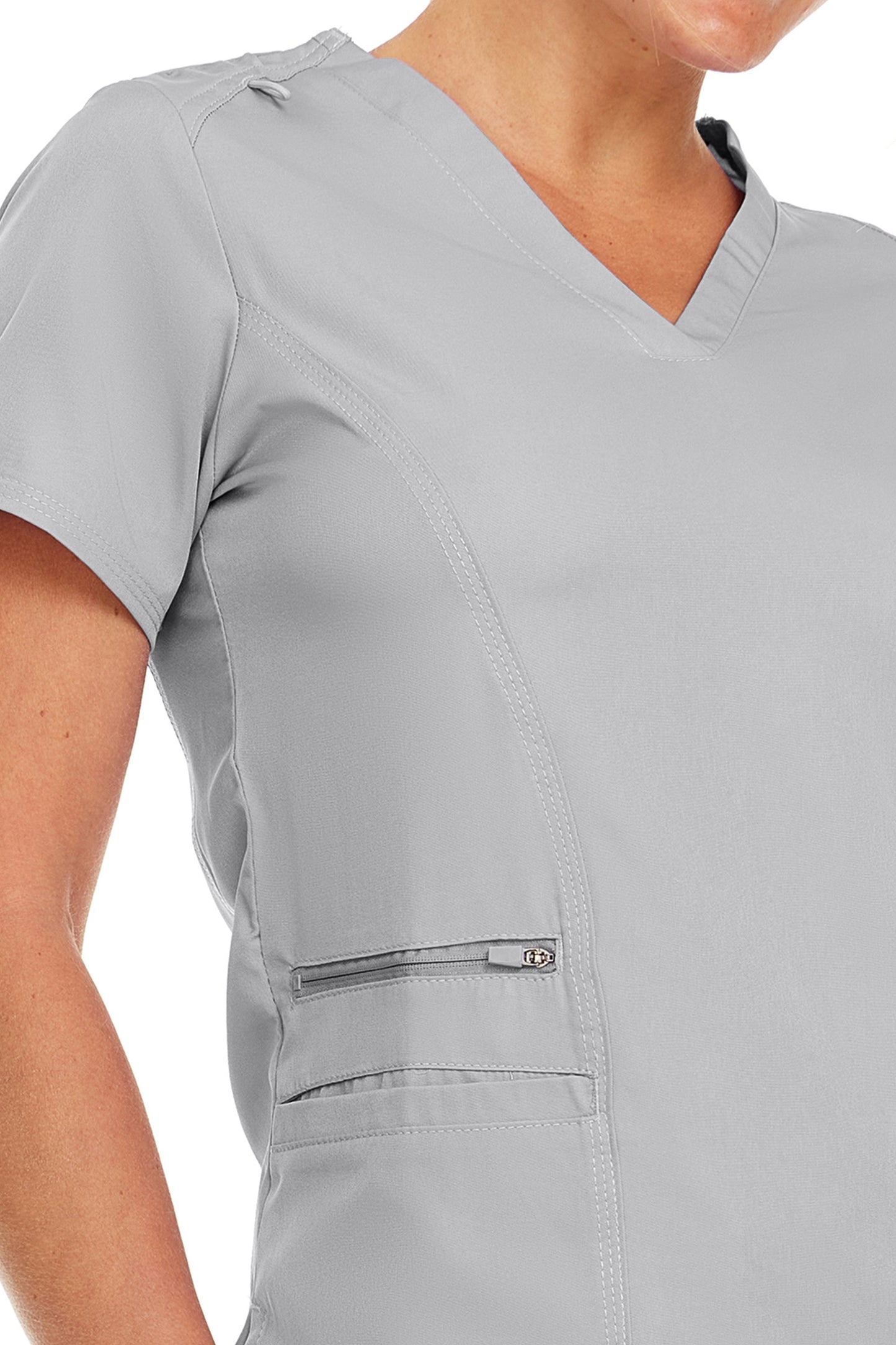4136 - Ruth - V-Neck Zipper Top