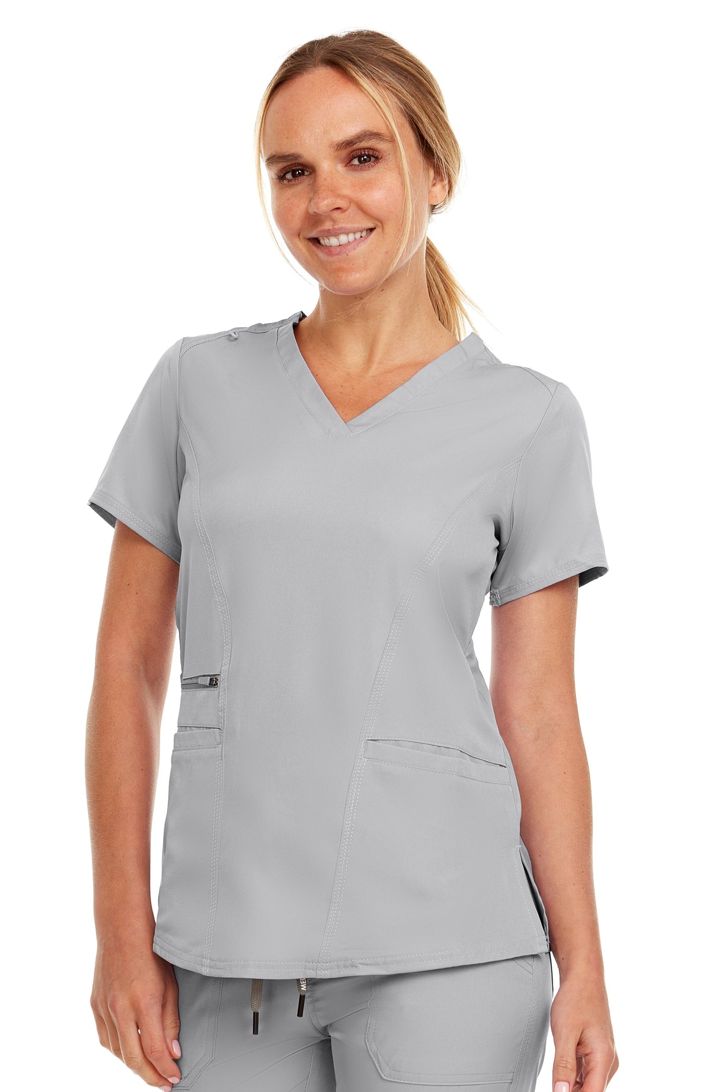 4136 - Ruth - V-Neck Zipper Top