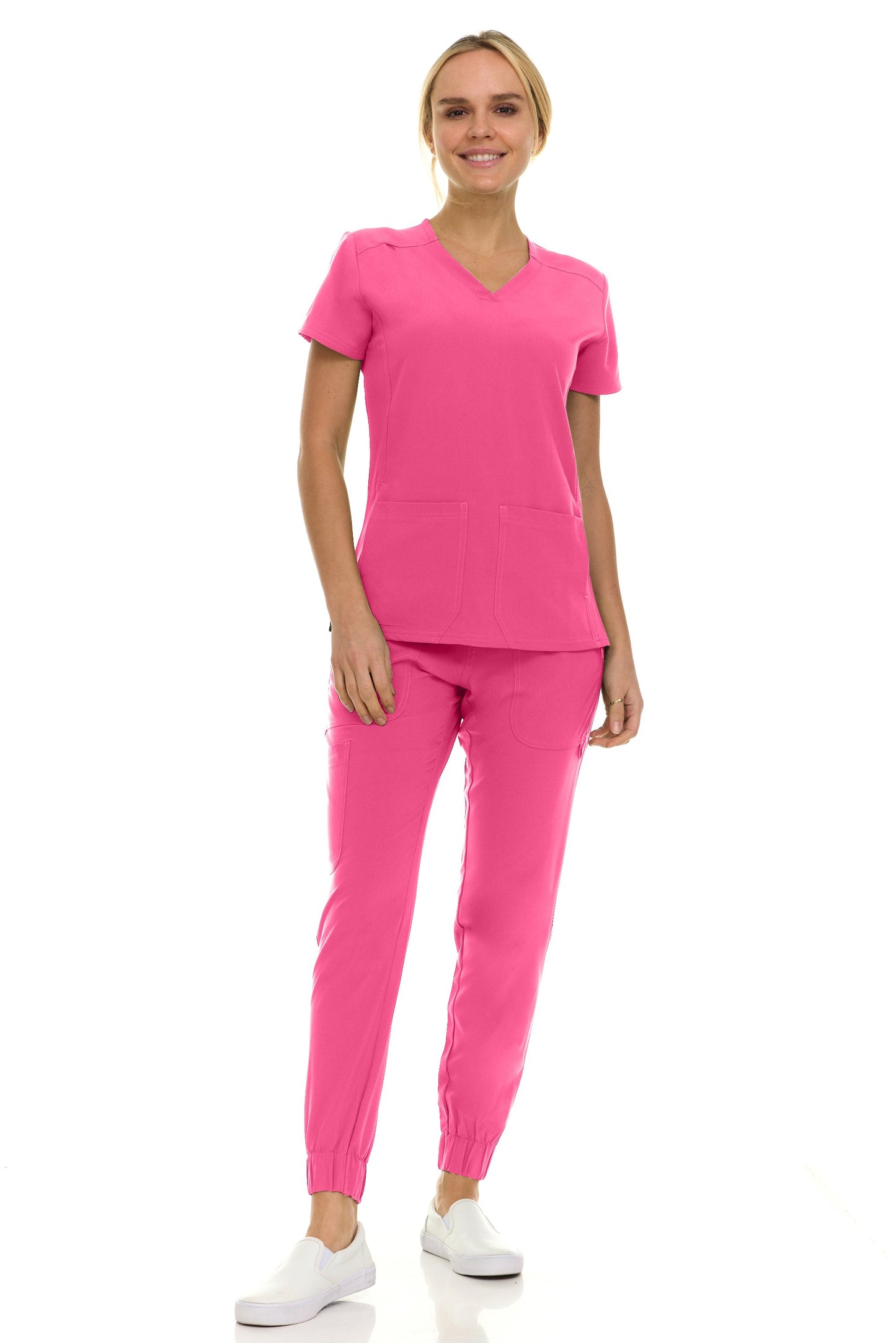 8002 Gina Saint Scrub Women's Set: V-Neck Top & Jogger Scrub Pant