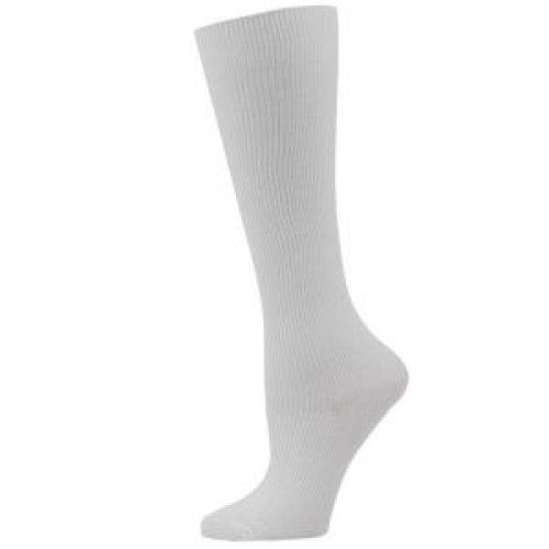 01650 Think Medical Solid White Compression Socks - Regular