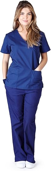 3030- MM001 - WOMEN'S MOCK WRAP SCRUB SET