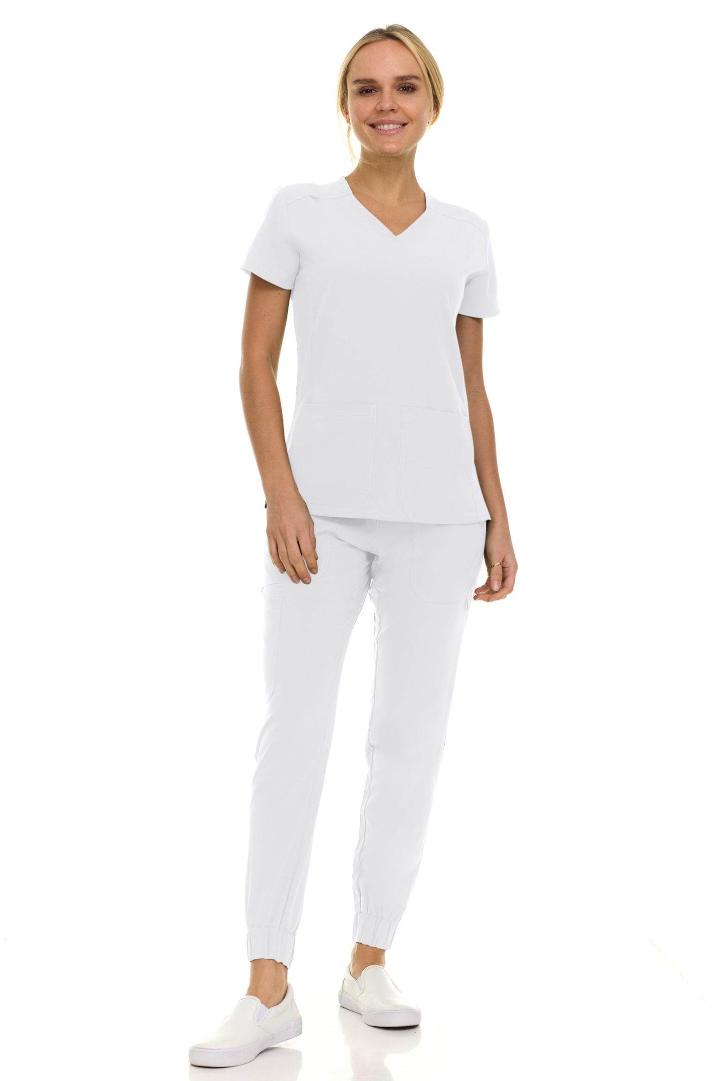 8002 Gina Saint Scrub Women's Set: V-Neck Top & Jogger Scrub Pant