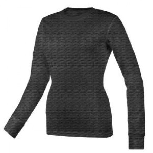 01051 Think Medical Women's Scratch Burn Out Long Sleeve Underscrub T-Shirt - Black