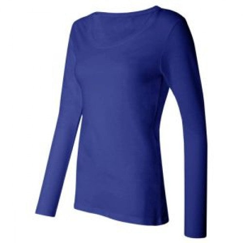01020 Think Medical Women's Silky Long Sleeve Underscrub T-Shirt Blue