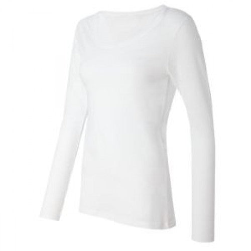 01015 Think Medical Women's Silky Long Sleeve Underscrub T-Shirt - White